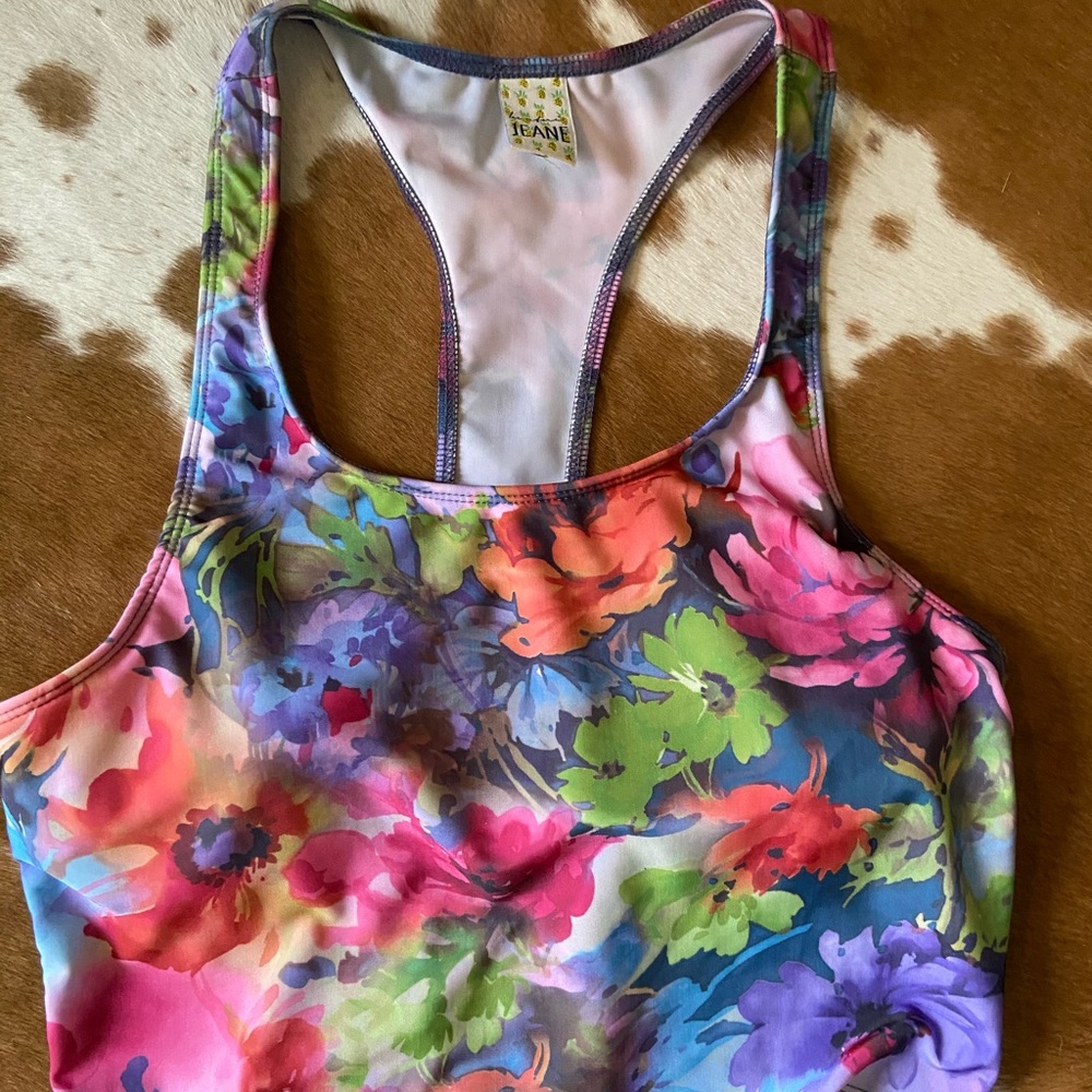 kortni jeane razor back swim top